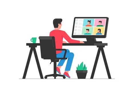 Working at home Stock Illustration