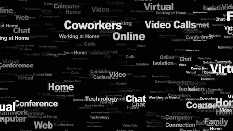 WORKING AT HOME Keywords Animation, Background, Loop, 스톡 동영상 149998551