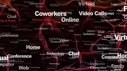 WORKING AT HOME Keywords Animation, Background, Loop, 스톡 동영상 149998939