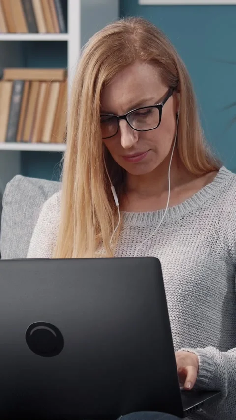 Working From Home on Laptop Stock Footage 322791535