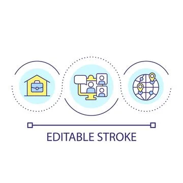 Working from home loop concept icon Illustrazione stock