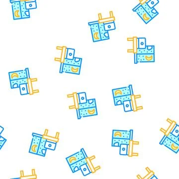 Working home at night vector seamless pattern Stock Illustration