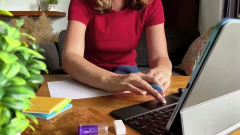Working from Home: Notes and Planning Stock Footage 336439246