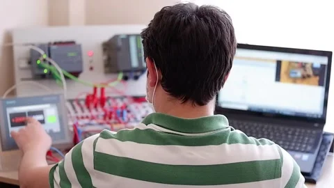 Working Home Office and Making Online Education about PLC Video stock 132880673