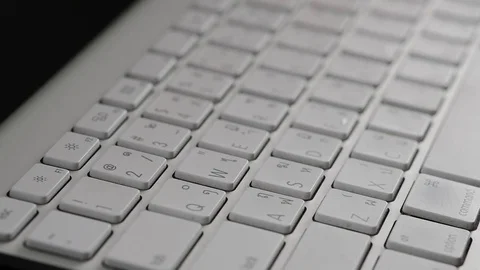 Working in home office hand keyboard  man writing typing on Laptop Stock Footage 87193535