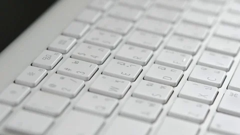 Working in home office hand keyboard  man writing typing on Laptop Stock Footage 87193547