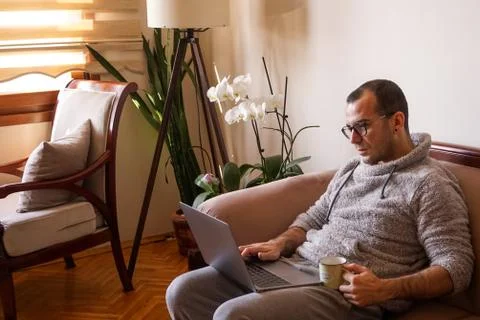 Working as home office Stock Photos