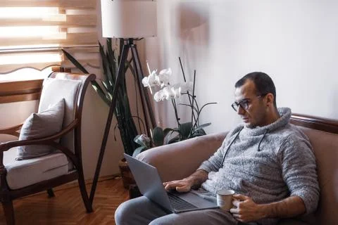 Working as home office Stock Photos