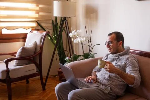 Working as home office Stock Photos