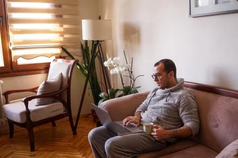 Working as home office Stock Photos