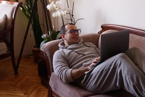 Working as home office Stock Photos