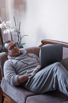 Working as home office Stock Photos
