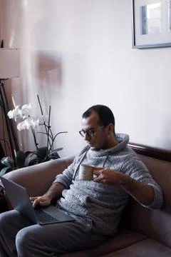 Working as home office Stock Photos