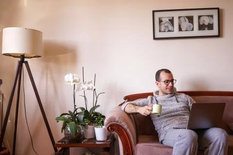 Working as home office Stock Photos