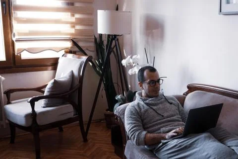 Working as home office Stock Photos