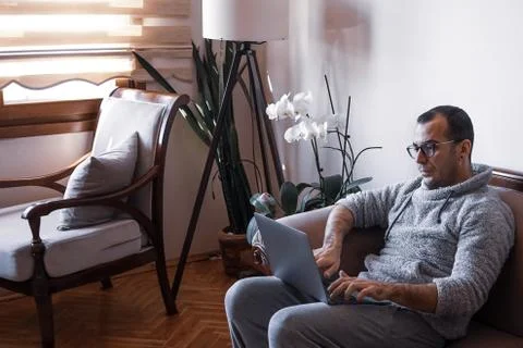 Working as home office Stock Photos