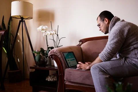 Working as home office Stock Photos