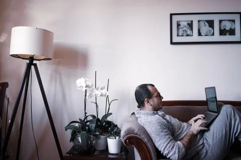 Working as home office Stock Photos