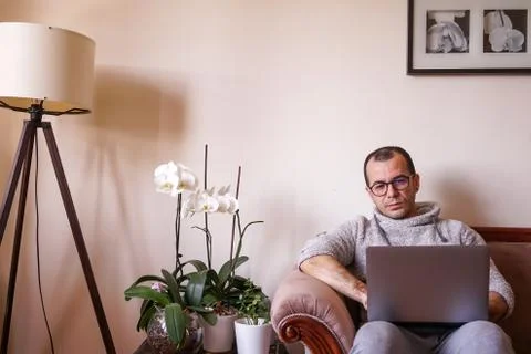 Working as home office Stock Photos