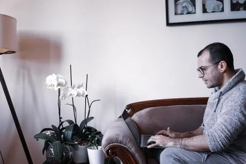 Working as home office Stock Photos