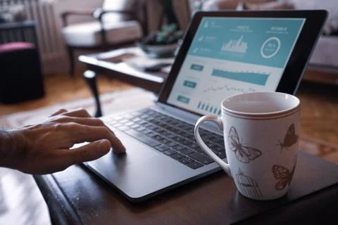 Working as home office Stock Photos