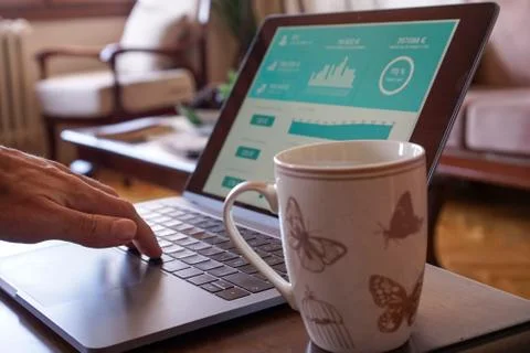 Working as home office Stock Photos