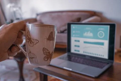 Working as home office Stock Photos