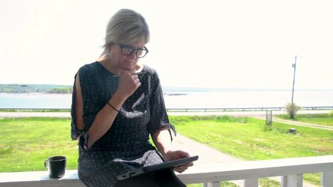 Working from home outside Stock Footage 155165538