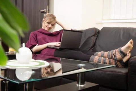 Working at home Stock Photos