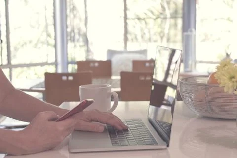 Working from home. Foto stock