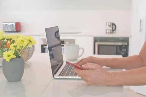 Working from home. Stock-Fotos