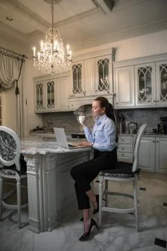 Working at home Stock Photos