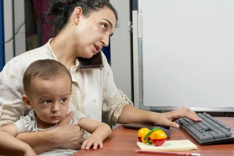 Working from home Stock Photos