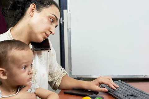 Working from home Stock Photos