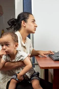Working from home Stock Photos