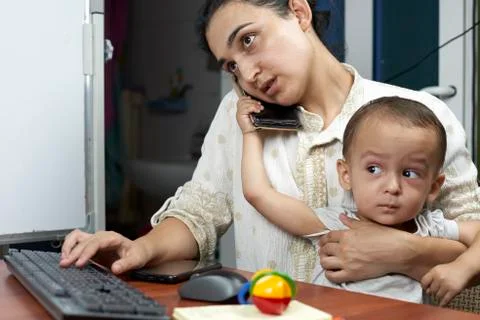 Working from home Stock Photos