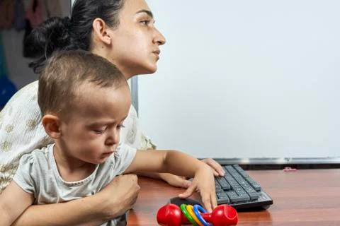 Working from home Stock Photos