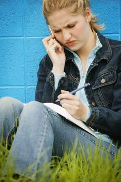 Working On Homework Stock Photos