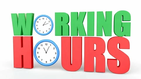 Working hours concept animation with clocks Stock Footage 68781505
