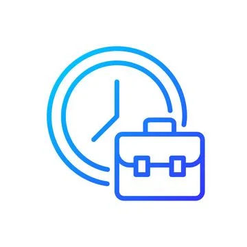 Working hours pixel perfect gradient linear vector icon Illustrazione stock