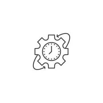 Working hours, time management. Vector outline icon template Stock Illustration