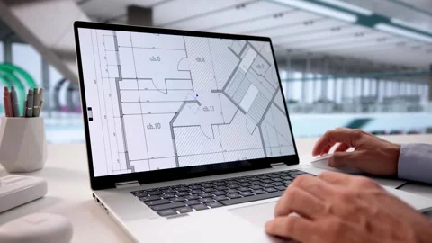 Working On House Construction Project Blueprints Stock Footage 326838241