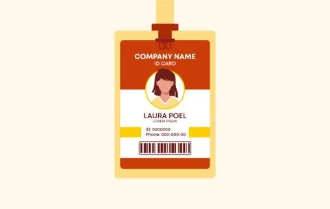Working ID card template. Identification card company employee secure pass with Stock Illustration
