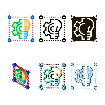 Working idea icon vector clean outline 스톡 일러스트