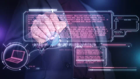 Working with infographics of data array decoding. Video stock 243722377