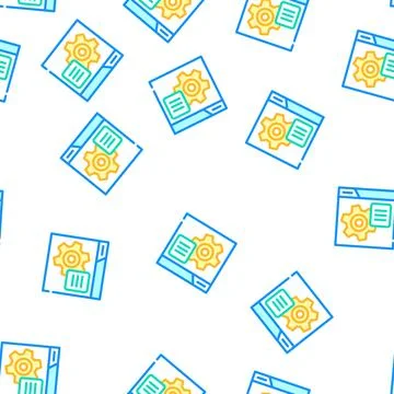 Working internet advertising vector seamless pattern 스톡 일러스트