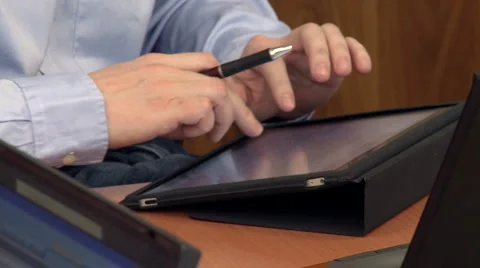 Working on iPad Stock Footage 2863390