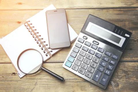 Working items on table Stock Photos