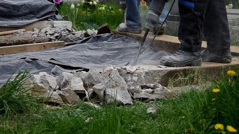Working with jackhammer Stock Footage 70025999