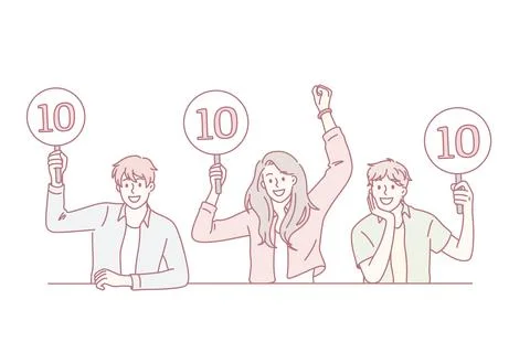 Working as jury of contest concept. Stock Illustration